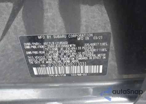 2024 Subaru Crosstrek Premium from USA, damaged, VIN JF2GUADC4R8213031